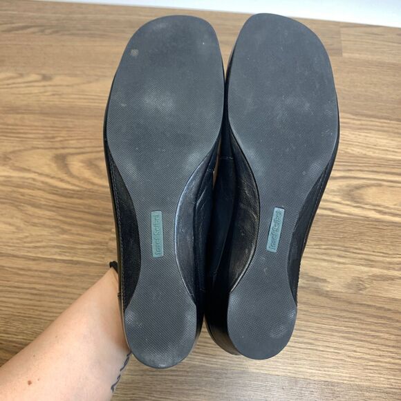 Josef Seibel Slip On Shoe Black Laser Cut Leather Wedge Size 39
